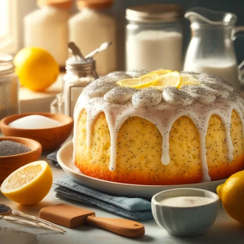 Lemon-Poppy Seed Angel Cake